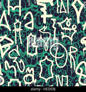 Graffiti background seamless pattern Stock Vector