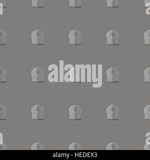 Gravestone Seamless Pattern. Stone Monuments Stock Vector