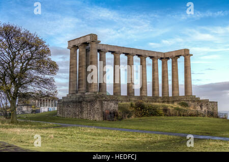 National Monument of Scotland. Pillars on Calton Hill, Edinburgh, Scotland, Uk Stock Photo