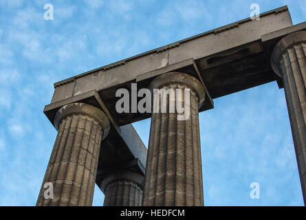 National Monument of Scotland. Pillars on Calton Hill, Edinburgh, Scotland, Uk Stock Photo