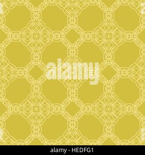 Yellow Ornamental Seamless Line Pattern Stock Vector