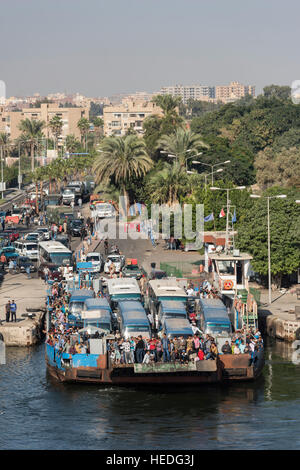 Suez Canal Ferry Crossing at Ismalia, Egypt Stock Photo