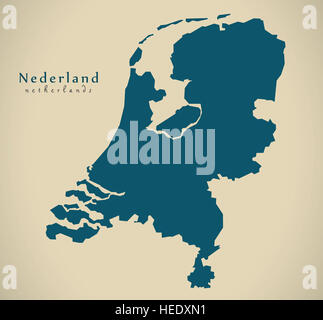 Modern Map - Netherlands NL illustration Stock Photo