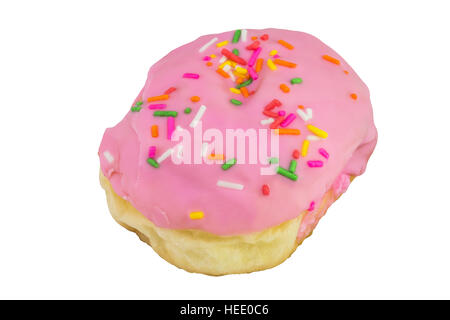 Doughnut with strawberry-flavor,isolated on white background and clipping path Stock Photo