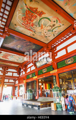 Japan, Honshu, Tokyo, Asakusa, Asakusa Kannon Temple aka Sensoji, The Main Hall Stock Photo