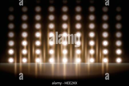 lighted stage background that can display things, 3d illustration Stock Vector
