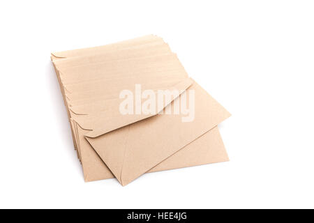 New brown envelope isolated on white background Stock Photo