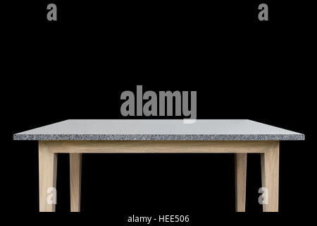 Empty top of granite stone table isolated on white background. For product display Stock Photo