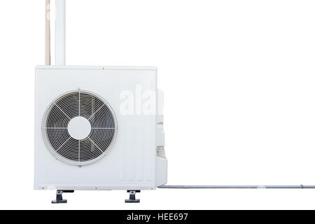 New white air conditioning compressor isolated on white background. Saved with clipping path Stock Photo