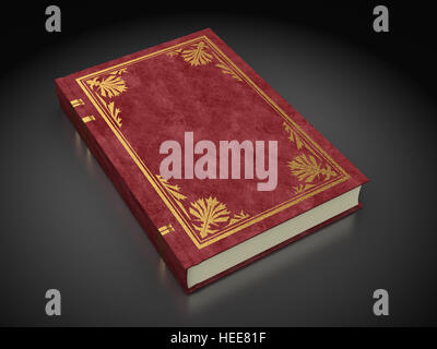 3d illustration of an vintage book over dark background Stock Photo