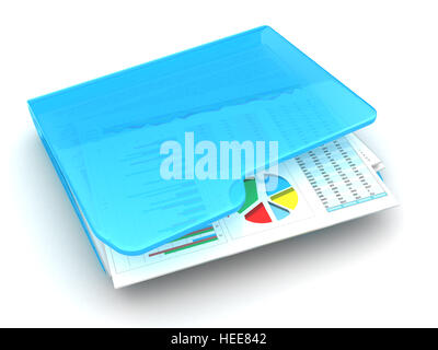 3d illustration of business papers folder, over white background Stock Photo
