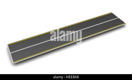 3d illustration of road piece over white background Stock Photo