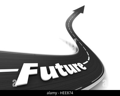abstract 3d illustration of road to future concept Stock Photo