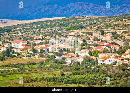 Picturesque Mediterranean village of Kolan on Pag island, Croatia Stock Photo