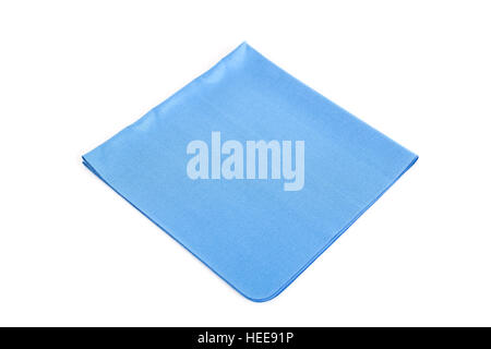 New blue microfiber cloth isolated on white background Stock Photo