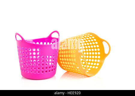 Small plastic basket isolated on white background Stock Photo