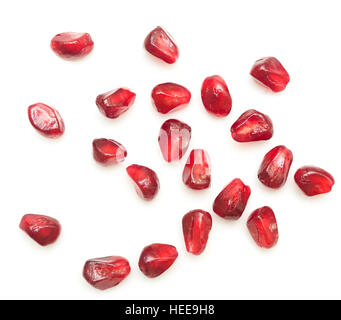 pomegranate seeds isolated on white background Stock Photo