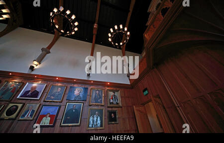 Queens University Belfast The Great Hall with paintings Stock Photo