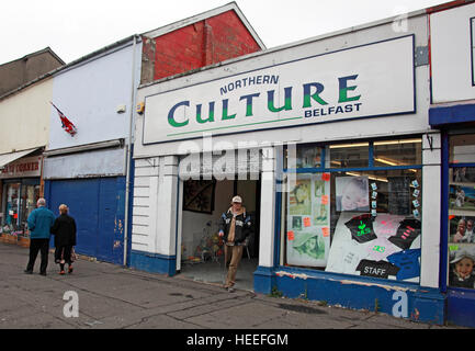 Belfast Unionist, Loyalist shop Northern Culture,Shankill Road Stock Photo