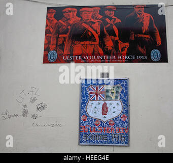 Belfast Unionist, Loyalist Murals,UVF,Ulster Volunteer Force,1913 Stock Photo