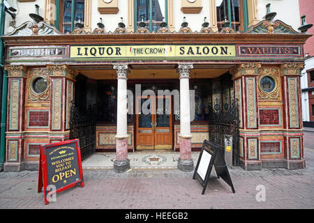 Famous Crown Bar,Gt Victoria St,Belfast exterior, Northern Ireland, UK