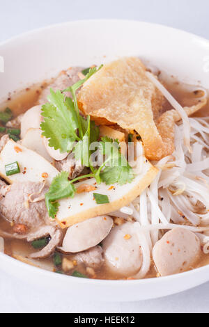 Clear soup noodle with fish ball Stock Photo