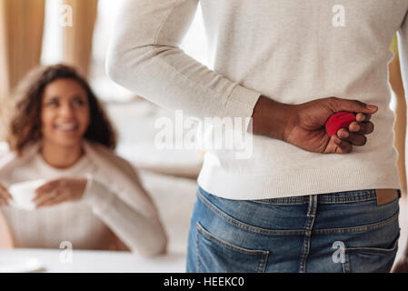 Delighted African American couple spending time in the cafe Stock Photo