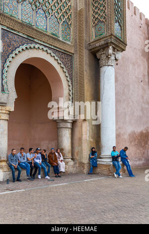 Bab Mansour Gate (1732), Meknes, Morocco Stock Photo