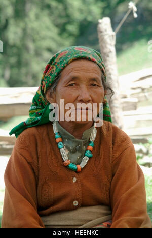 Woman from Himalayan village in India, Himachal Pradesh, India Stock Photo