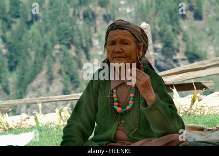 Woman from Himalayan village in India, Himachal Pradesh, India Stock Photo