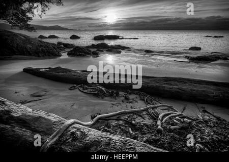 Sunrise at Aylard Farm beach in East Sooke Park-Metchosin, British Columbia, Canada. Stock Photo