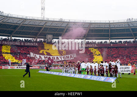 Turin, Italy. 2016, 11 december: The atmosphere during the Serie A football match between Torino FC and Juventus FC. Stock Photo
