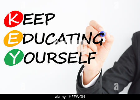 Business concept acronym with colorful bubbles to emphasize the word “key” in the crossword puzzle Stock Photo