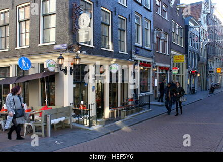 Zeedijk Area, Old Nautical Quarter in Amsterdam, Netherlands. Bordering on De Wallen red light district, aka Amsterdam Chinatown Stock Photo