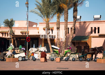 MARRAKESH, MOROCCO - DECEMBER 2016: People walking on the street in Marrakesh, Morocco Stock Photo