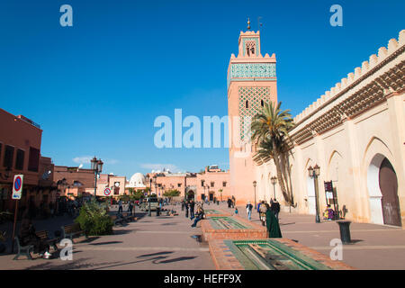 MARRAKESH, MOROCCO - DECEMBER 2016: People walking on the street in Marrakesh, Morocco Stock Photo