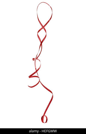 Red streamer, isolated on a white background Stock Photo