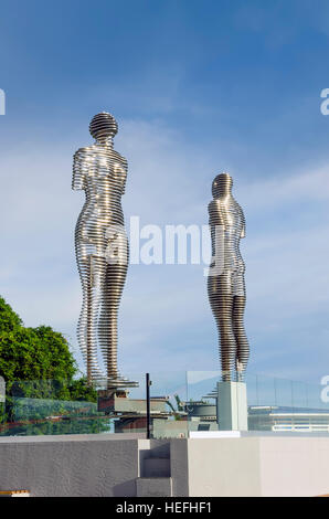 Ali and Nino Love Sculpture at Batumi Georgia near Seaside Park on the Black Sea. Stock Photo