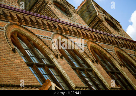 The Old Market House designed by Alfred Waterhouse . Brick built architecture Knutsford Cheshire England UK. Built 1894. Stock Photo