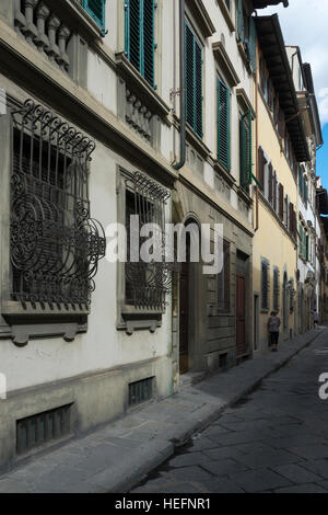 Buildings along street, Florence, Tuscany, Italy Stock Photo