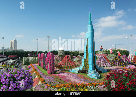 DUBAI, UNITED ARAB EMIRATES - DECEMBER 8, 2016: Dubai Miracle Garden is the biggest natural flower garden in the world. Stock Photo