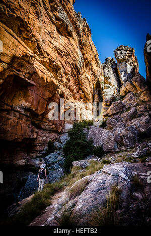 A view through the Wolfberg Cracks in the Cederberg, South Africa Stock Photo