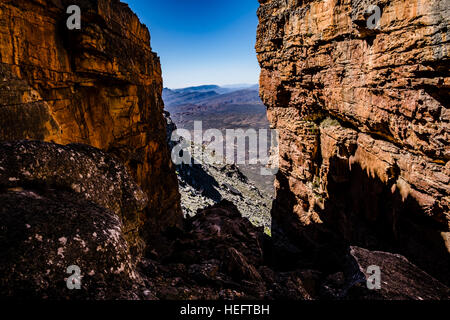 A view through the Wolfberg Cracks in the Cederberg, South Africa Stock Photo