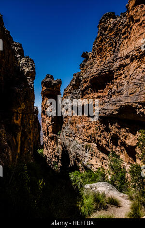 A view through the Wolfberg Cracks in the Cederberg, South Africa Stock Photo