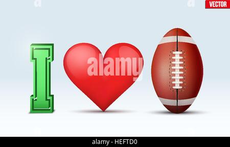 Love football inscription. Stock Vector