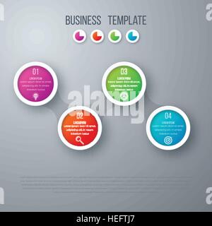 Infographics timeline template with circles Stock Vector