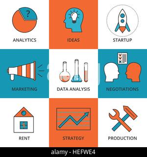 Stock Vector Linear icon Business Development Stock Vector