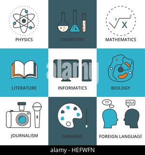 Stock Vector Linear icon school lessons Stock Vector