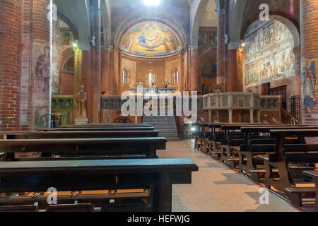 Main altar in Basilica of San Teodoro in Pavia. Italy. Stock Photo