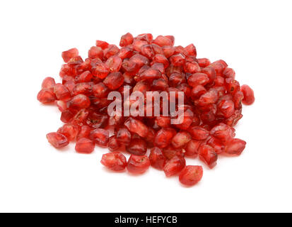 Fresh pomegranate seeds, isolated on a white background Stock Photo